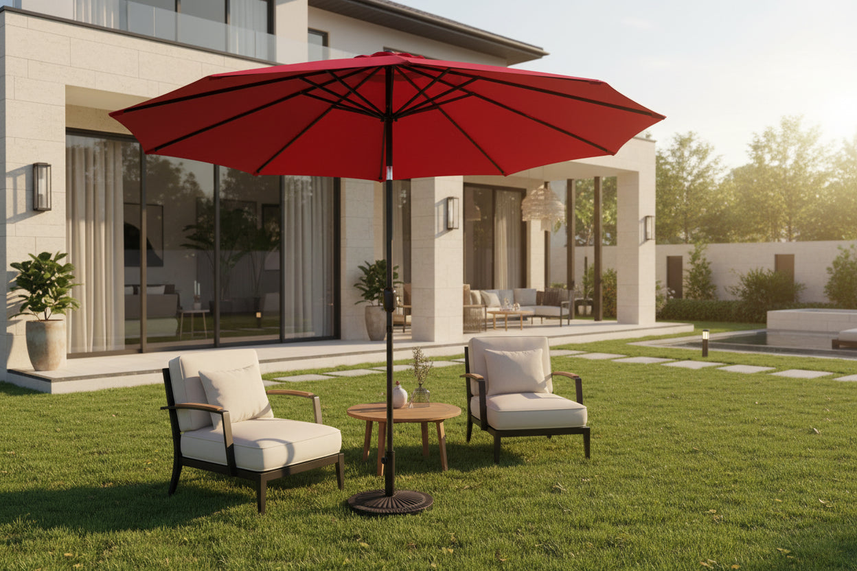 The "Elements" 10ft Steel Crank Market Umbrella